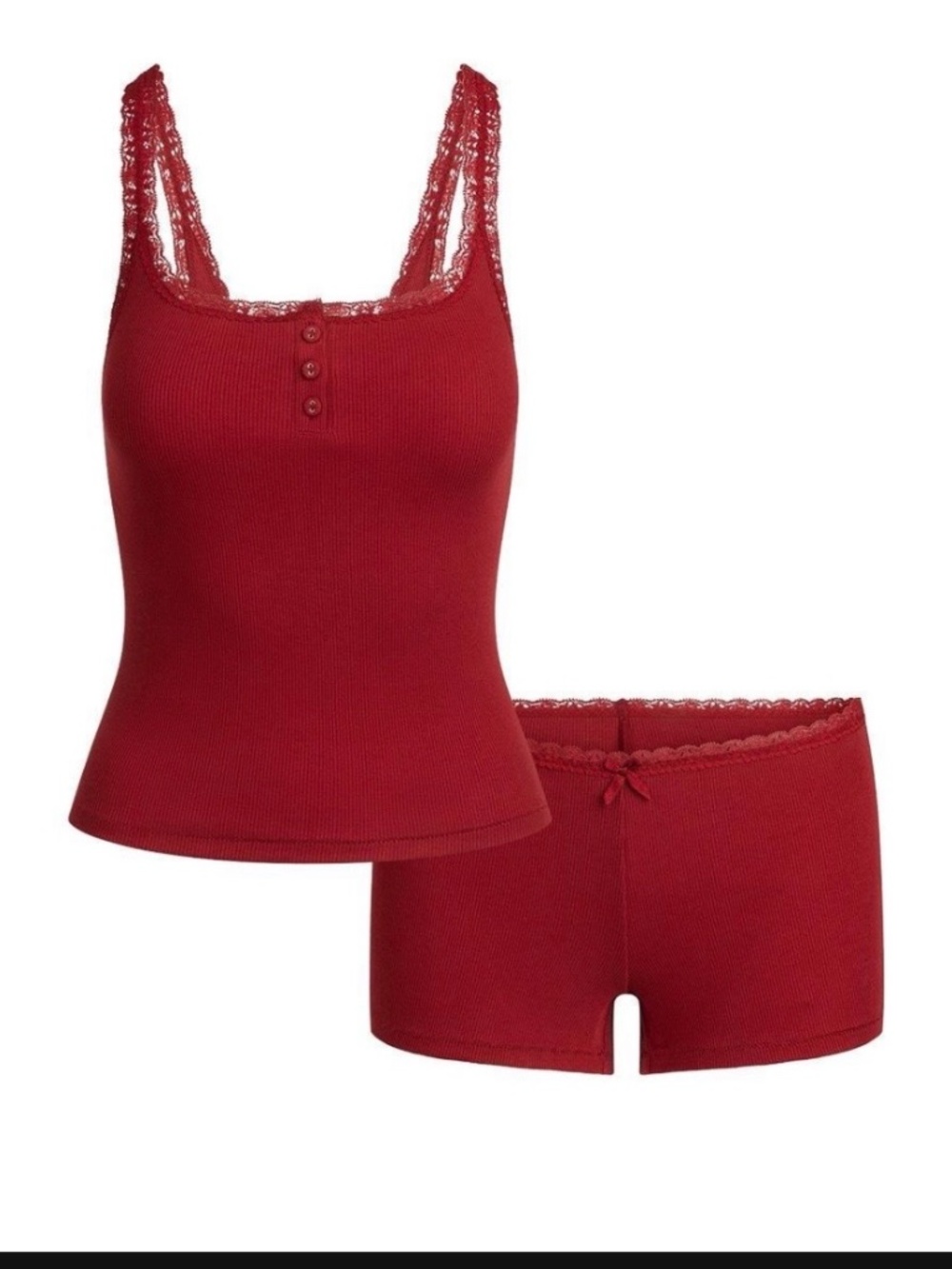Skims Cotton Rib Sleep Tank and Short Set - NWT
